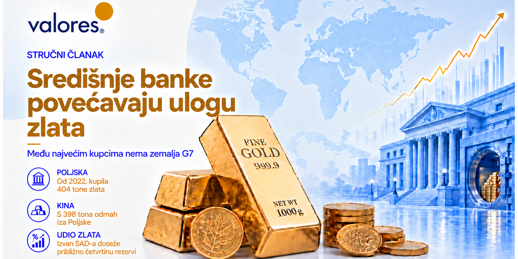Središnje banke povećavaju ulogu zlata Središnje banke povećavaju ulogu zlata